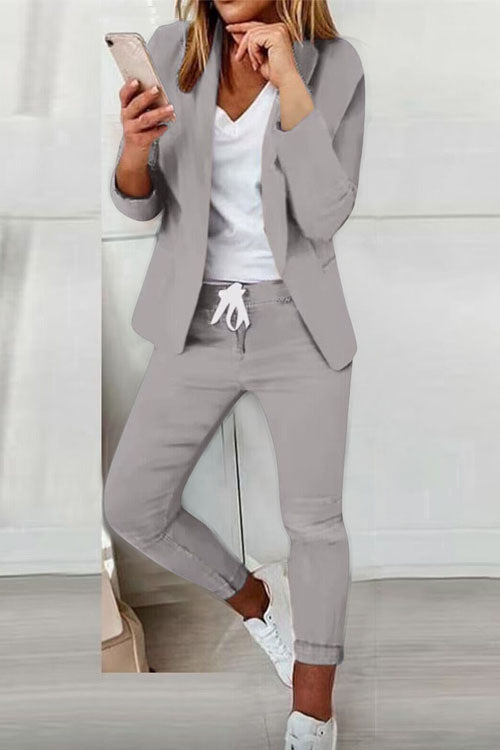 Zweiteiler Damen | Blazer & Kordelzughose