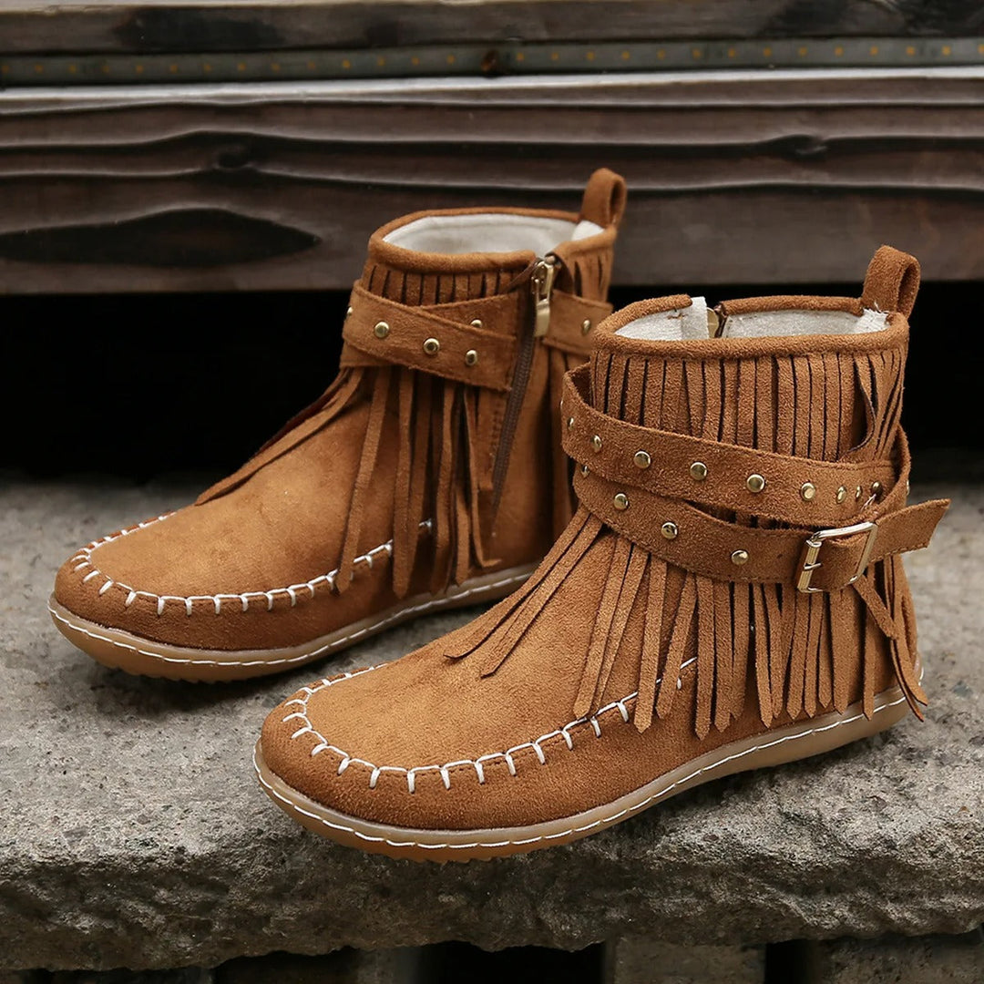 Fransenstiefel Damen | Weiches Material & Boho Stil