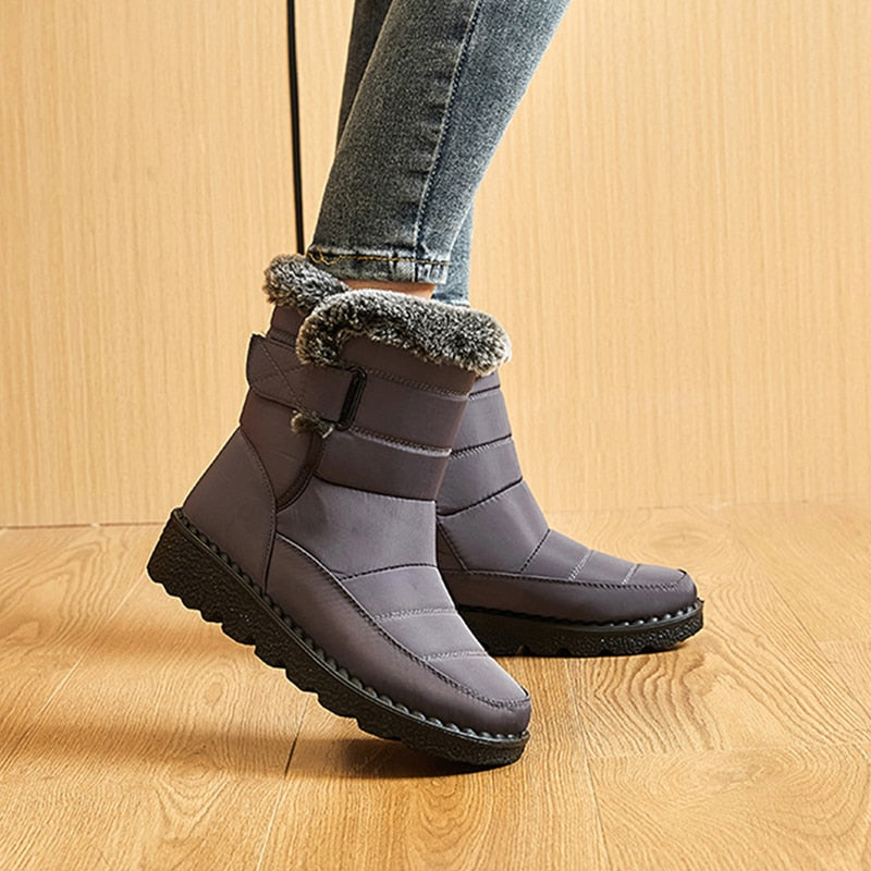 Damen Winterschuhe Gepolstert Rutschfest Gel-Sohle 18