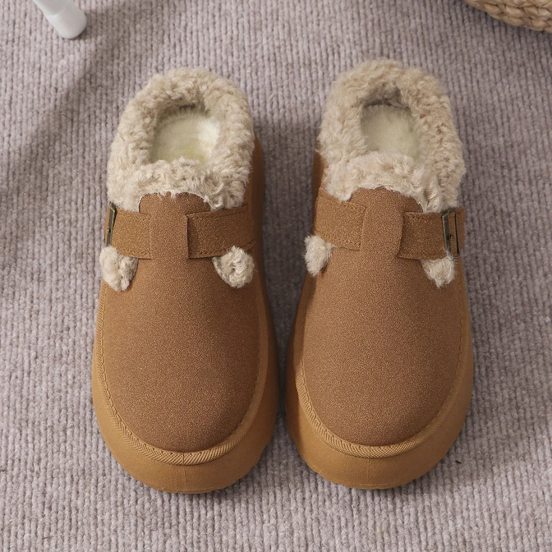 Hausschuhe Damen | Fellfutter & Plateausohle