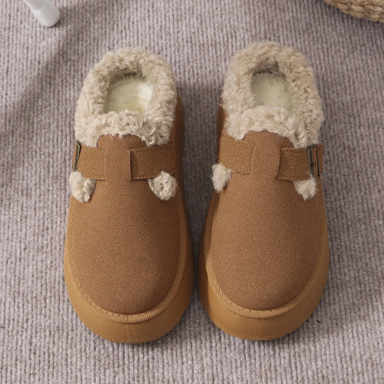 Hausschuhe Damen | Fellfutter & Plateausohle