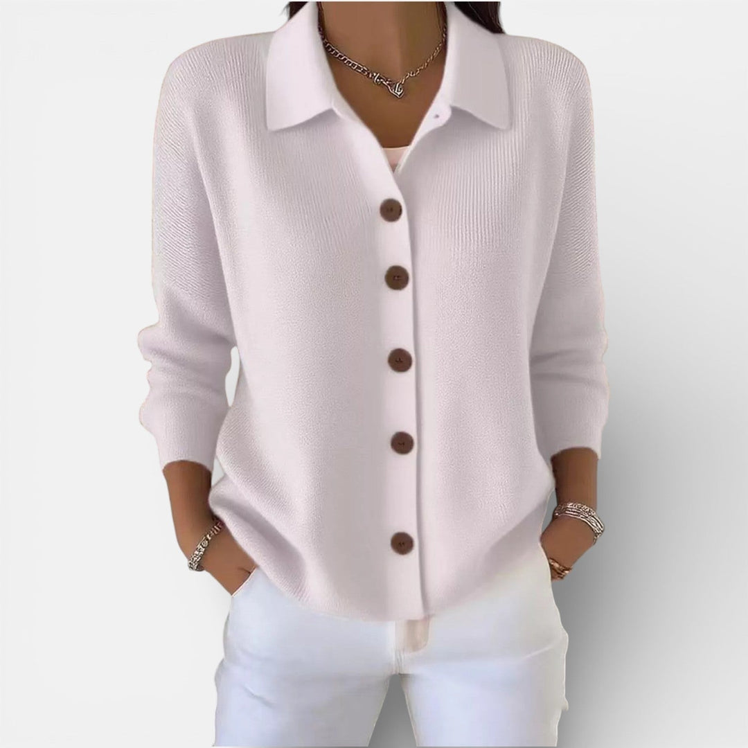Strickbluse Damen | Polokragen & Knopfleiste 2