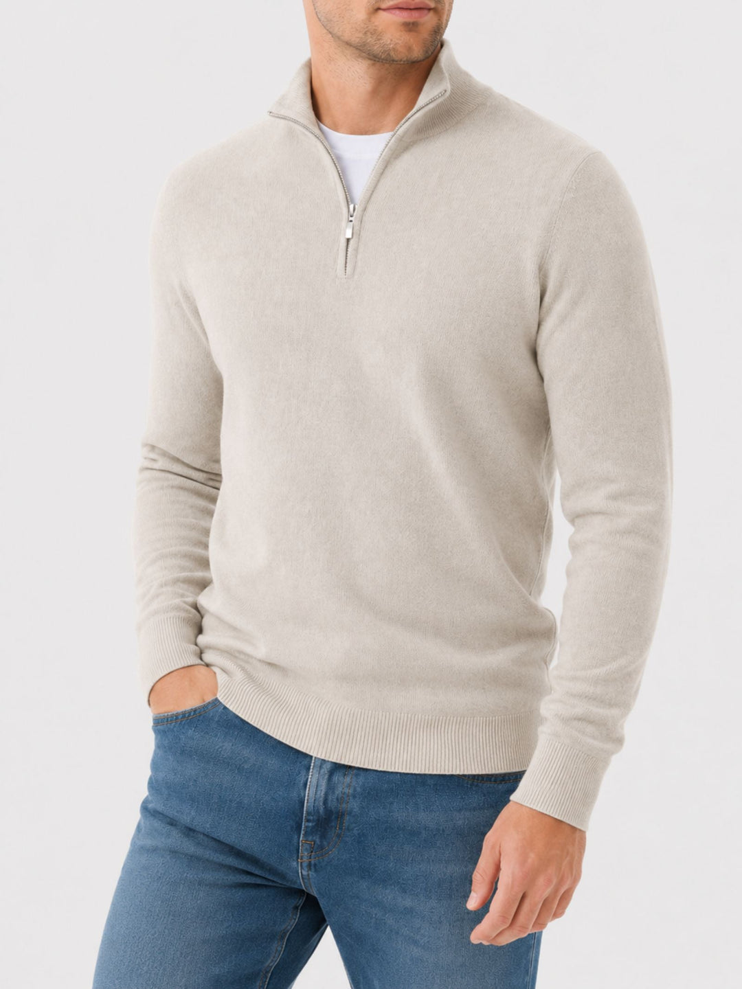 Trui Heren met Rits | V-hals & Comfortabele Pasvorm 2