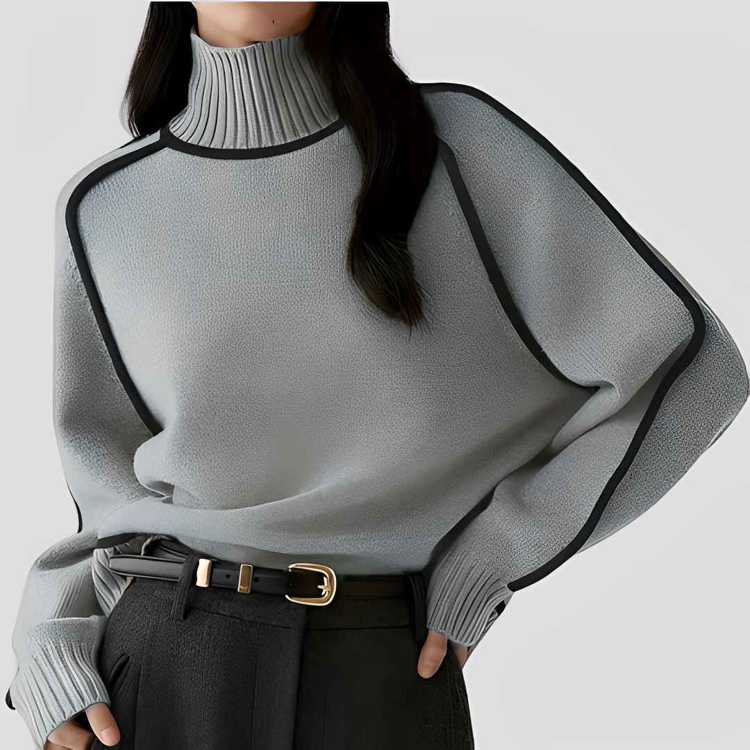 Damen Rollkragenpullover Locker Strickpullover Warm Winter 4