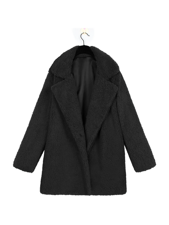 Teddy Kurzmantel Damen | Reverskragen & Plüschig Warm