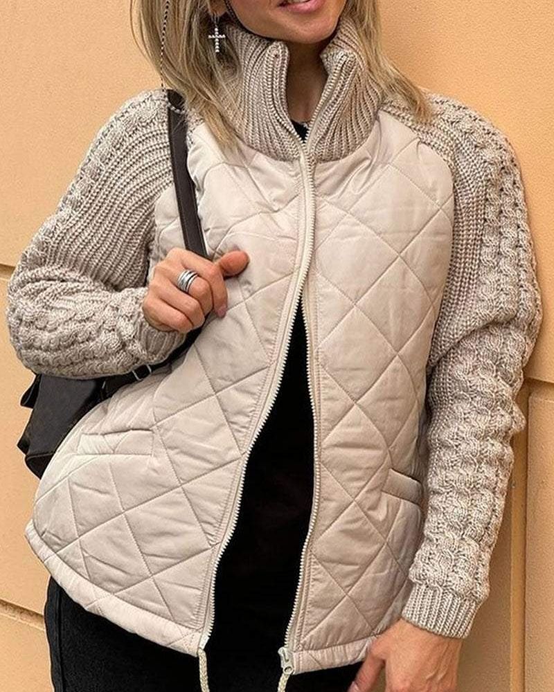 Steppjacke Damen | Rautensteppung & Strickärmel 1