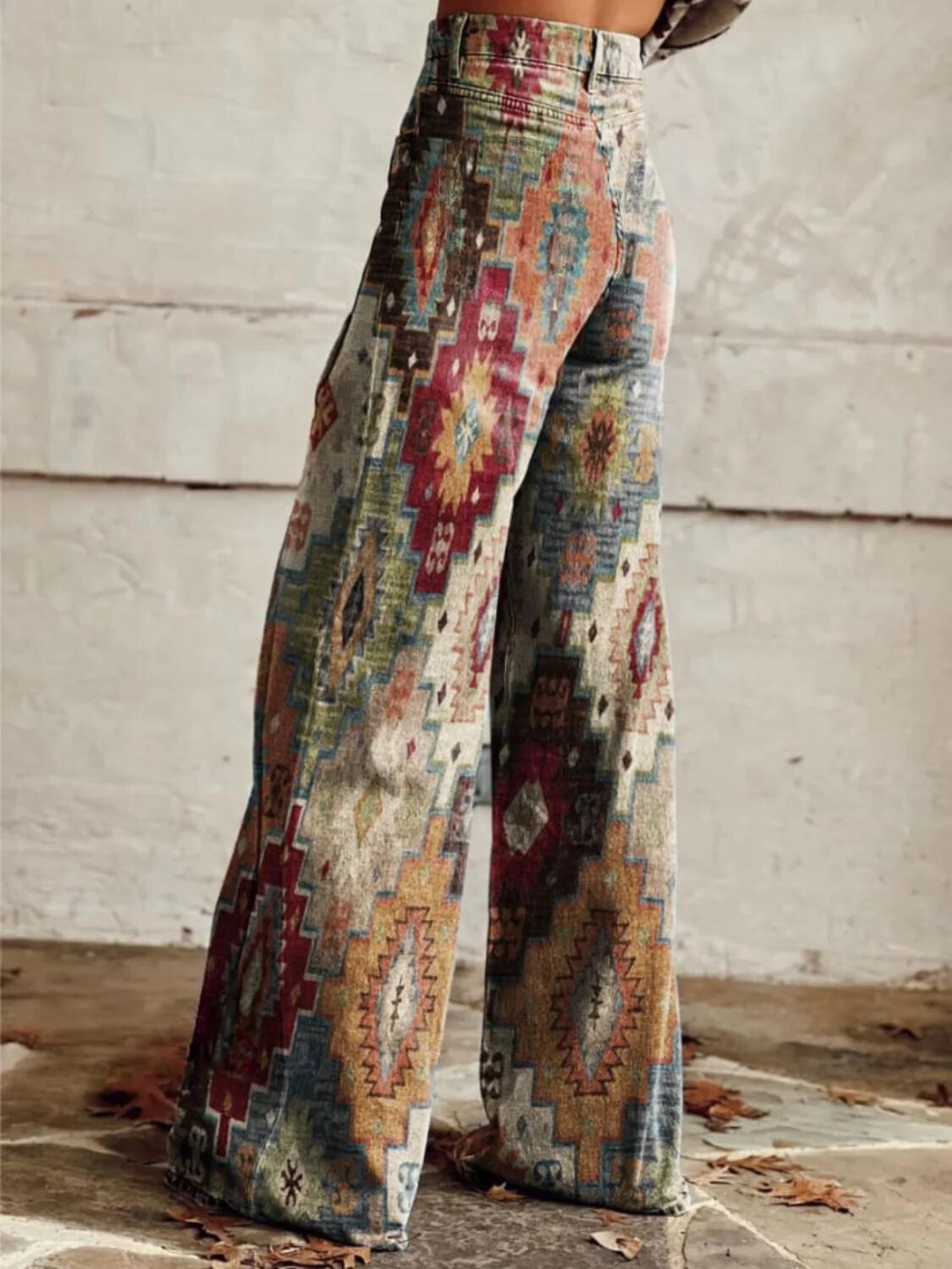 Jeans Damen | Weites Bein & Ethno-Print