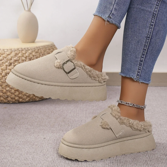 Hausschuhe Damen | Fellfutter & Plateausohle
