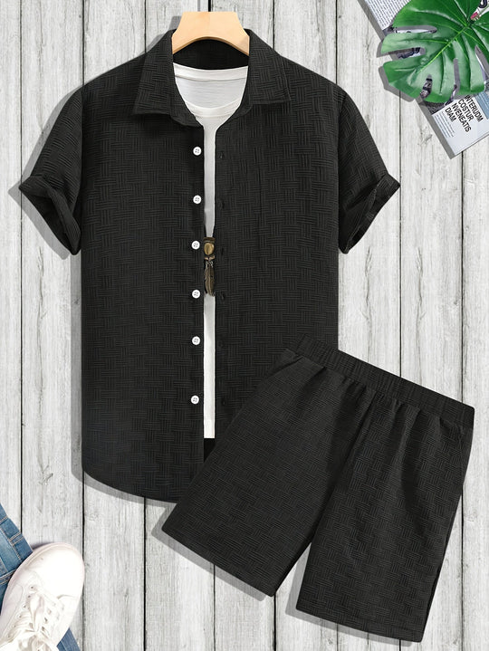 2-Delige Herenoutfit | Overhemd Heren Korte Mouw