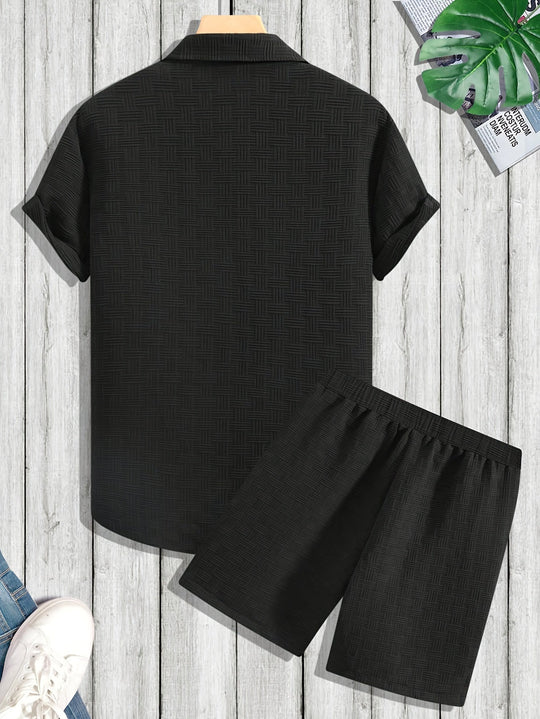 2-Delige Herenoutfit | Overhemd Heren Korte Mouw