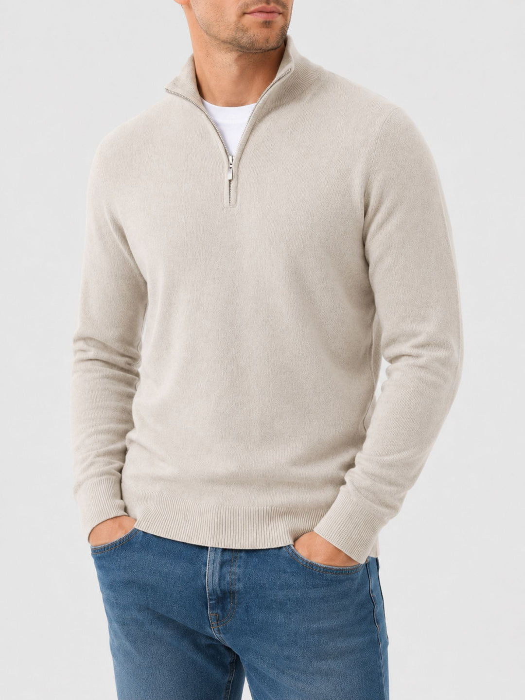 Trui Heren met Rits | V-hals & Comfortabele Pasvorm 1