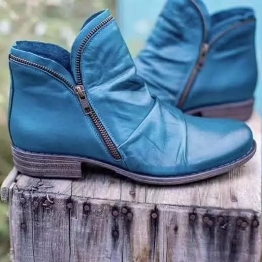Stiefeletten Damen | Vintage Absatz & Reißverschluss