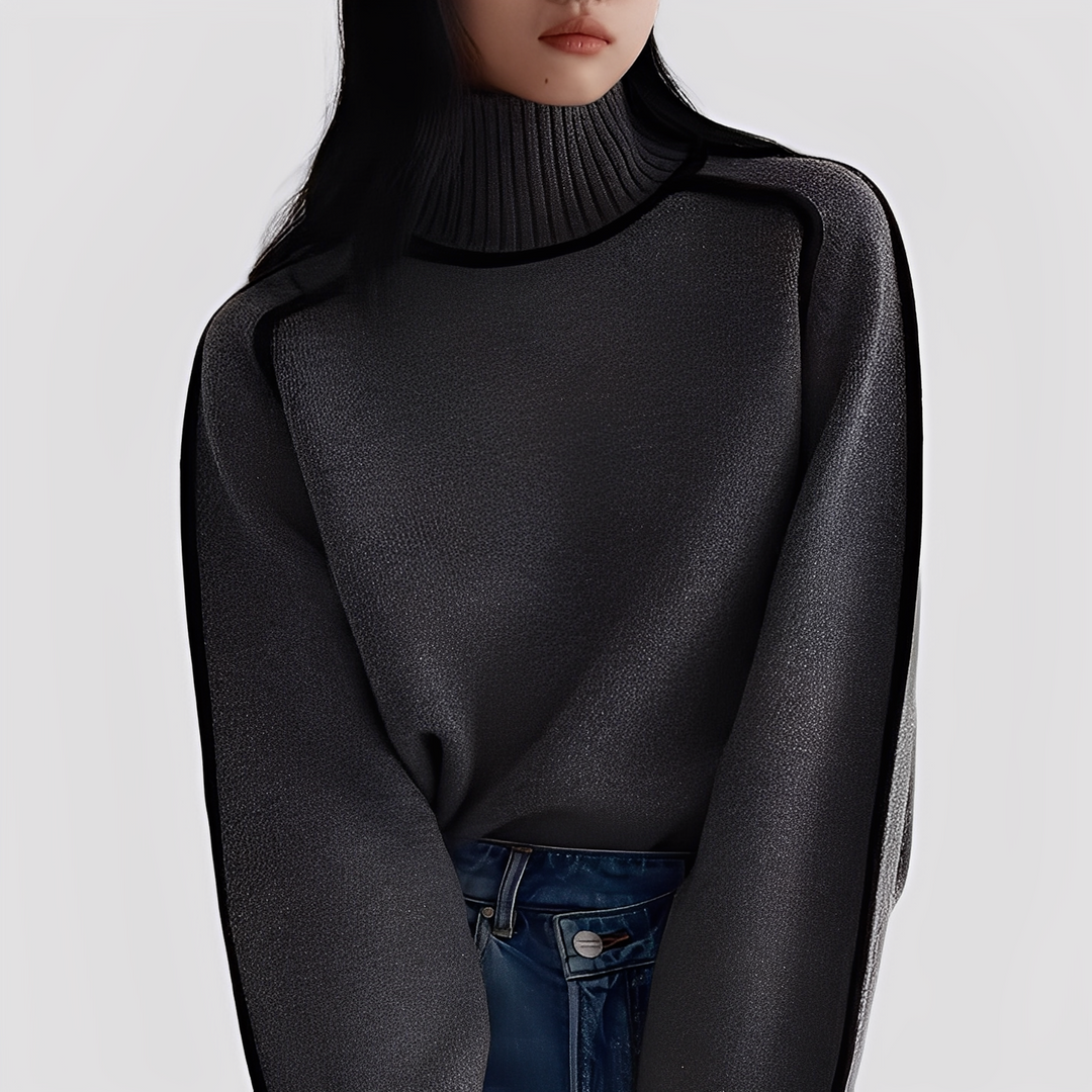 Damen Rollkragenpullover Locker Strickpullover Warm Winter 8