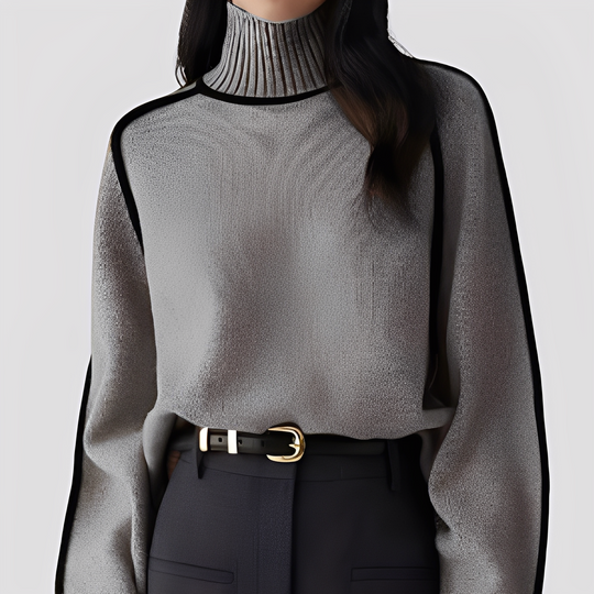 Damen Rollkragenpullover Locker Strickpullover Warm Winter 5