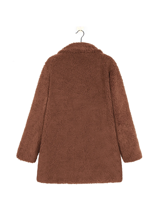 Teddy Kurzmantel Damen | Reverskragen & Plüschig Warm