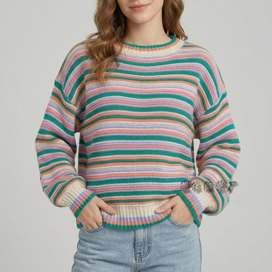 Strickpullover Damen | Gestreift & Lockere Passform