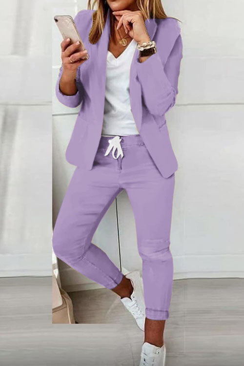 Zweiteiler Damen | Blazer & Kordelzughose