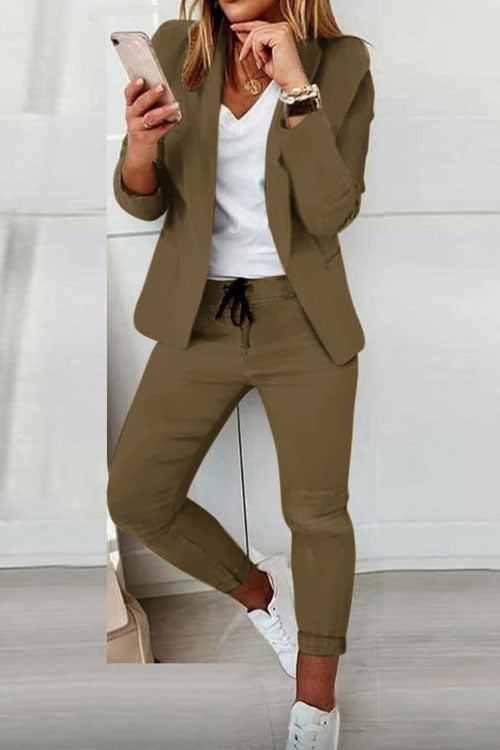 Zweiteiler Damen | Blazer & Kordelzughose