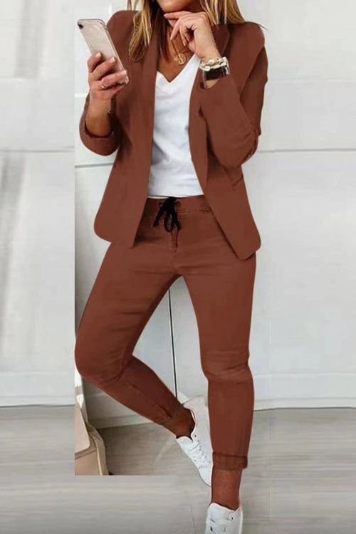 Zweiteiler Damen | Blazer & Kordelzughose