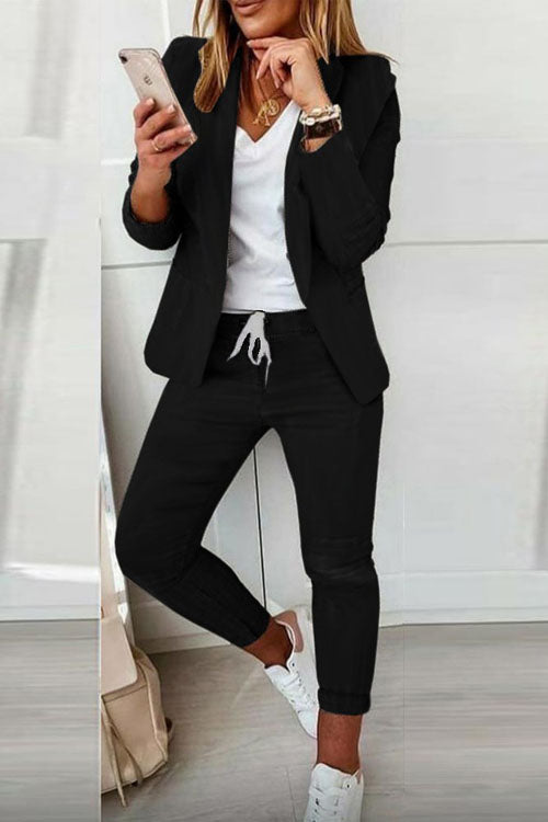 Zweiteiler Damen | Blazer & Kordelzughose