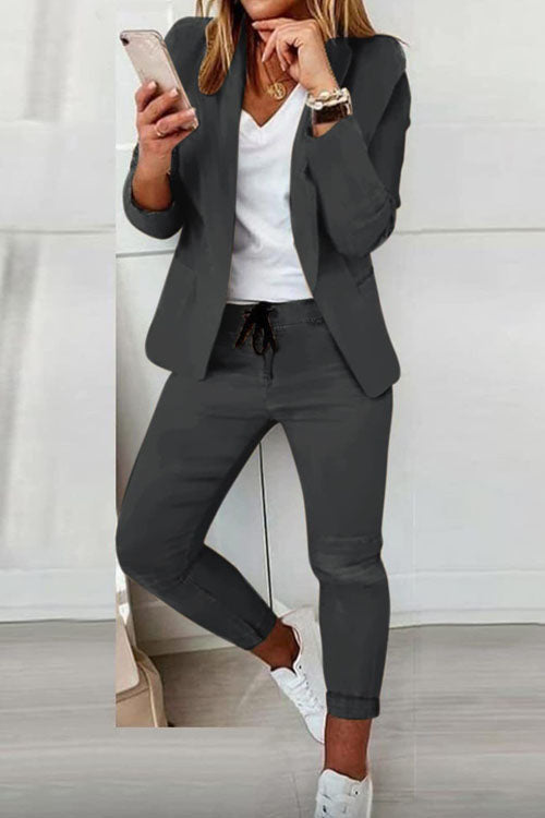 Zweiteiler Damen | Blazer & Kordelzughose