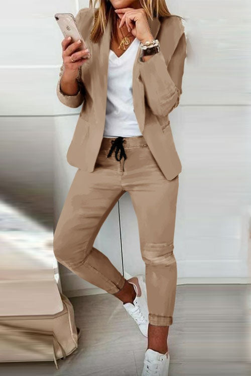 Zweiteiler Damen | Blazer & Kordelzughose
