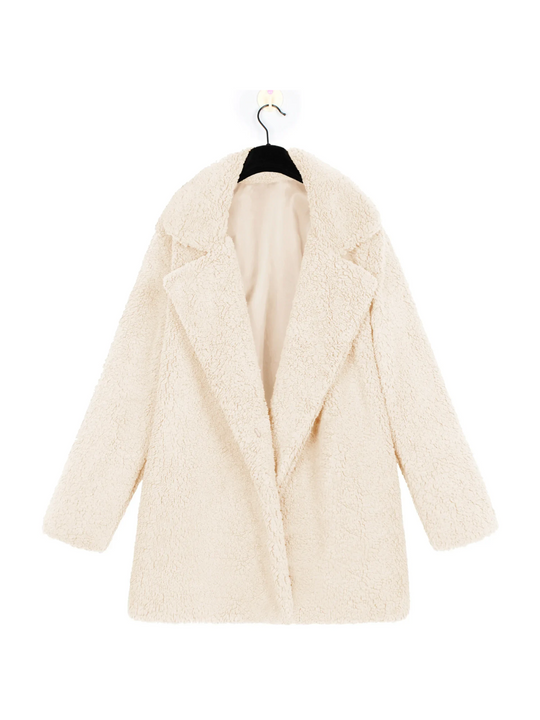 Teddy Kurzmantel Damen | Reverskragen & Plüschig Warm