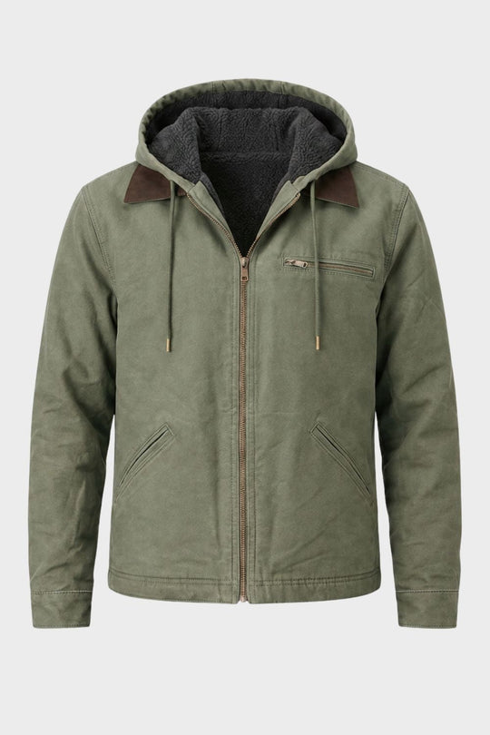 Herren Freizeitjacke Kapuze Reißverschluss Fronttaschen 5