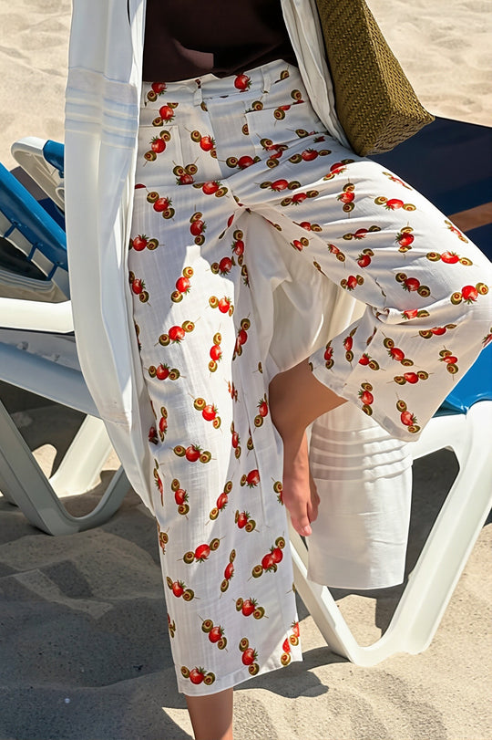 Gerade Hose Damen | Hoher Bund & Auffälliger Print