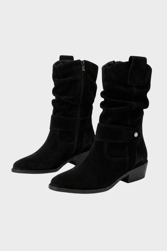Wadenstiefel Damen | Geraffter Schaft & Schnallendetail 5