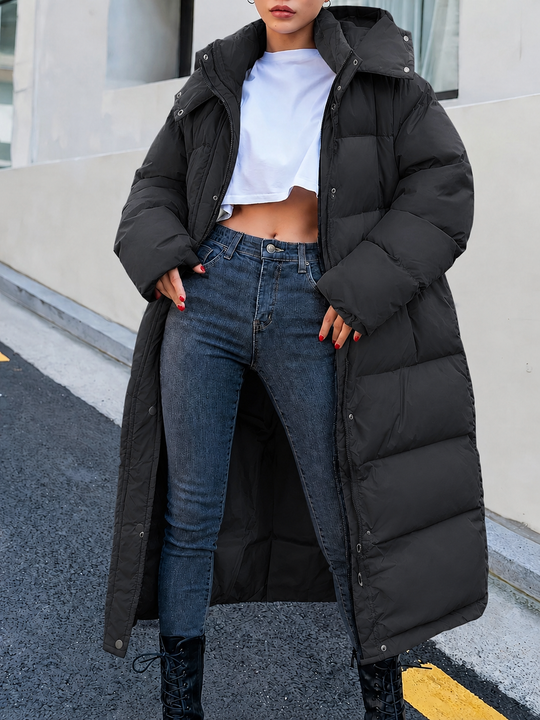 Steppjacke Damen lang | Mit Kapuze & Warmer Steppung