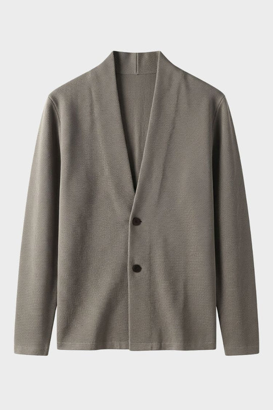 Herren Strickjacke Stehkragen Offene Front Cardigan 5