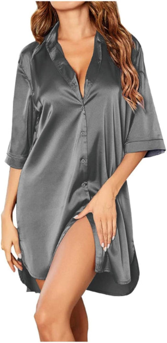 Ladies' Nightgown with Short Sleeves - Sulivana