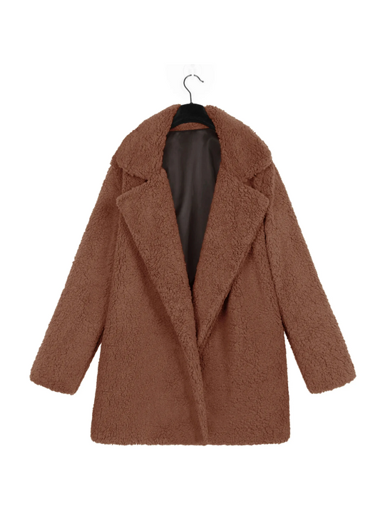 Teddy Kurzmantel Damen | Reverskragen & Plüschig Warm