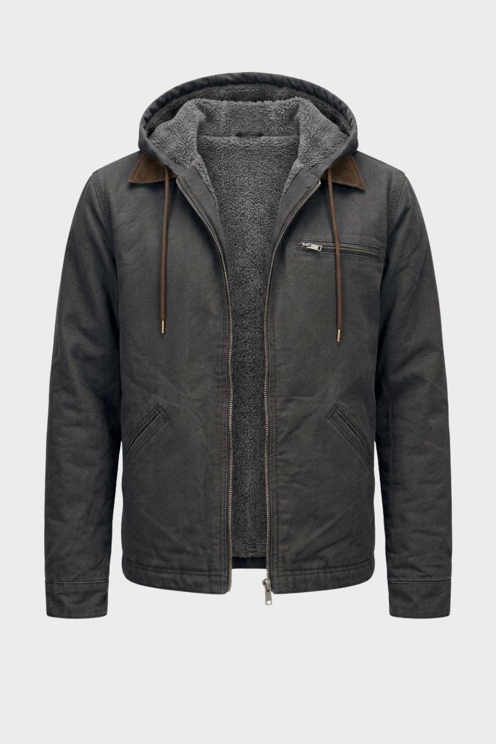 Herren Freizeitjacke Kapuze Reißverschluss Fronttaschen 7