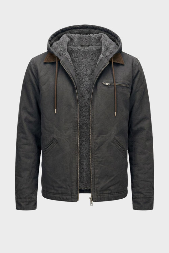 Herren Freizeitjacke Kapuze Reißverschluss Fronttaschen 7