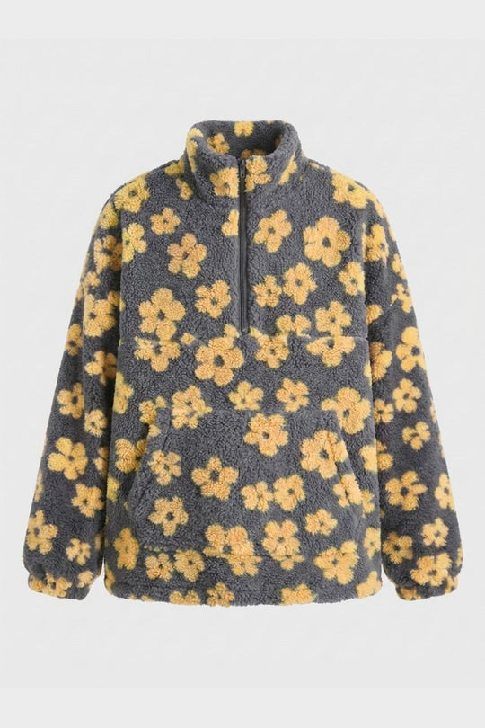 Oversize-Pullover Damen | Blumenmuster & Hoher Ausschnitt 5