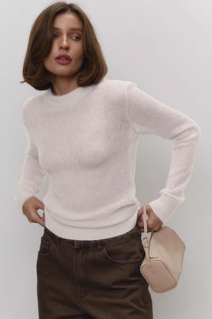 Feinstrickpullover Damen | Rundhalsausschnitt & Leicht