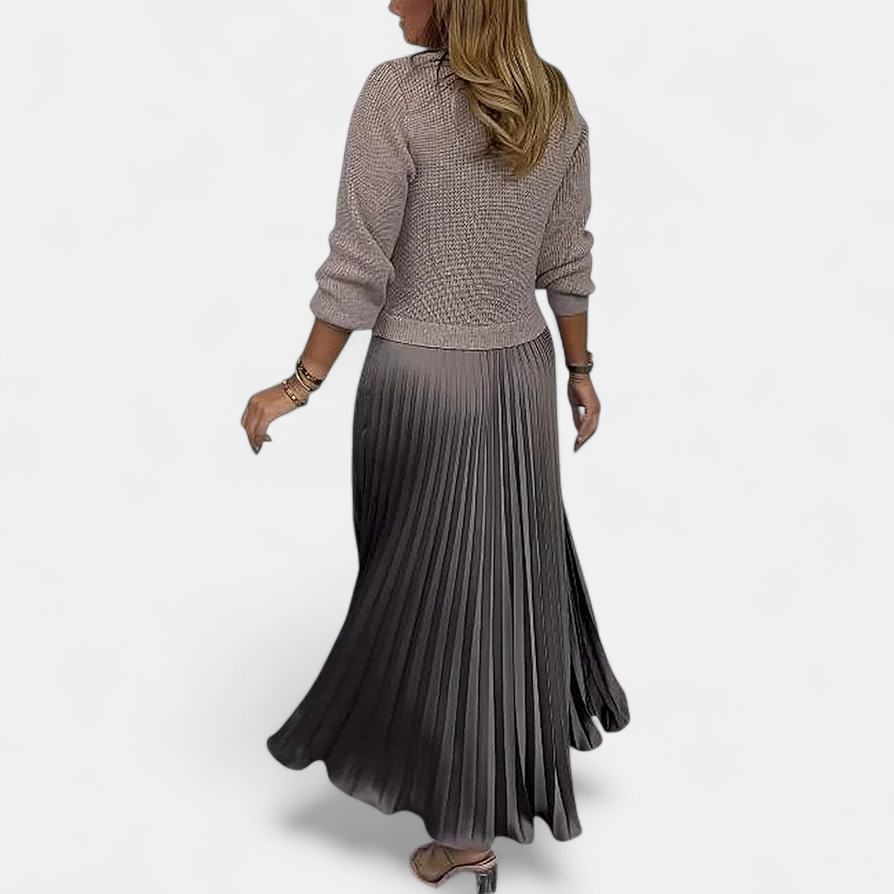 Pulloverkleid Damen | Plissee & Maxi-Länge