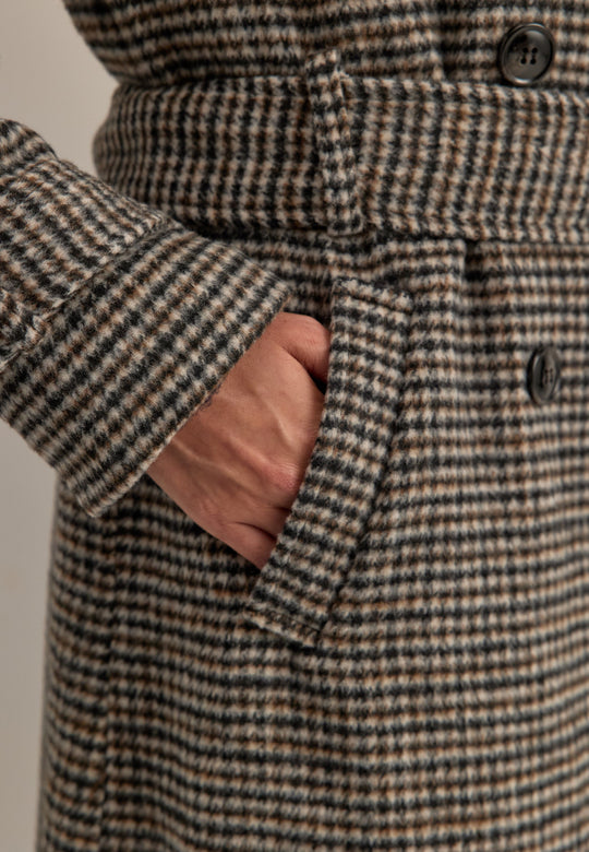 Wool Blend Trench Coat Patterned