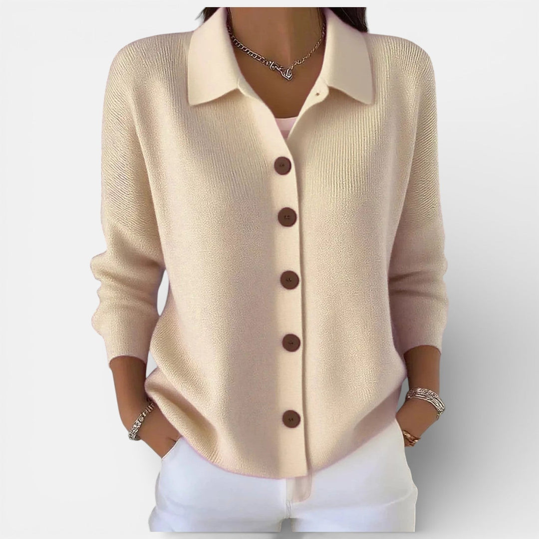 Strickbluse Damen | Polokragen & Knopfleiste 10