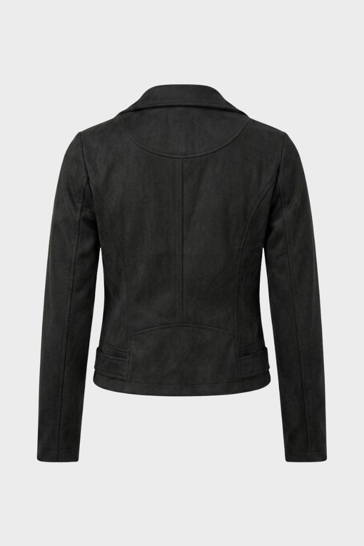 Damen Jacke Biker figurbetont Reverskragen mit Reißverschlusstaschen 8