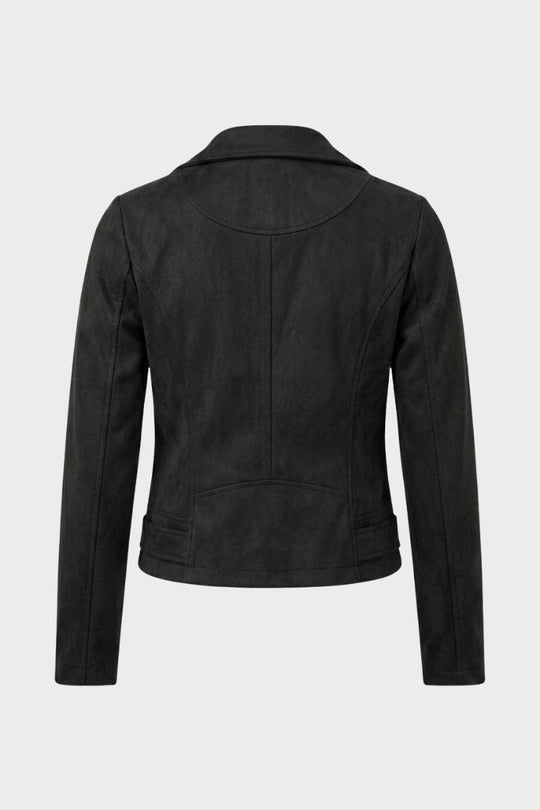 Damen Jacke Biker figurbetont Reverskragen mit Reißverschlusstaschen 8