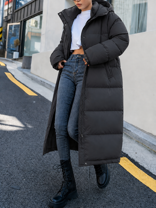 Steppjacke Damen lang | Mit Kapuze & Warmer Steppung