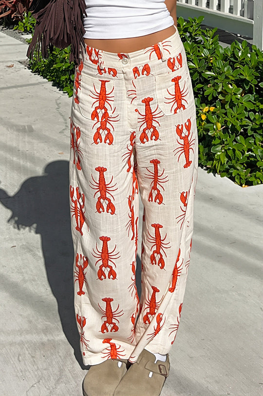 Gerade Hose Damen | Hoher Bund & Auffälliger Print