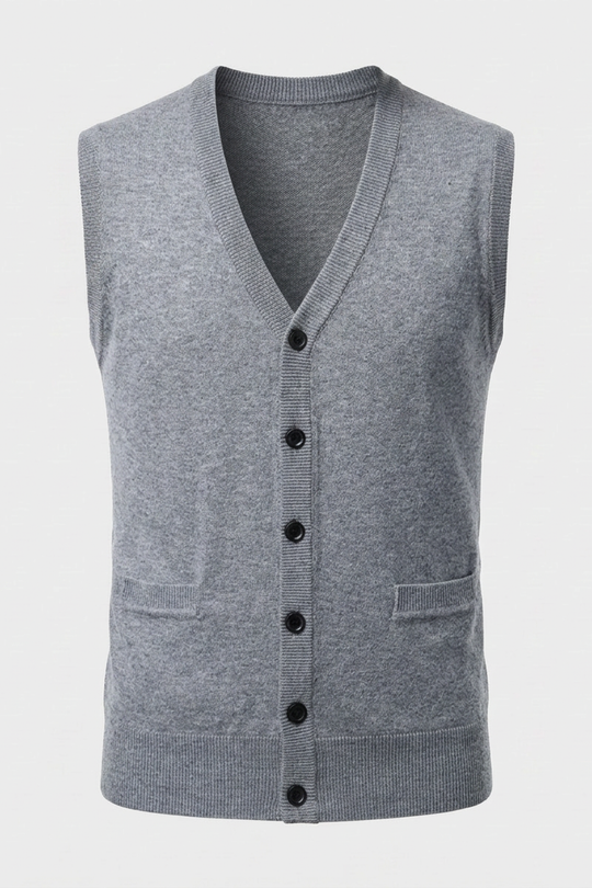 Strickweste Herren | V-Ausschnitt & Knopfverschluss 11