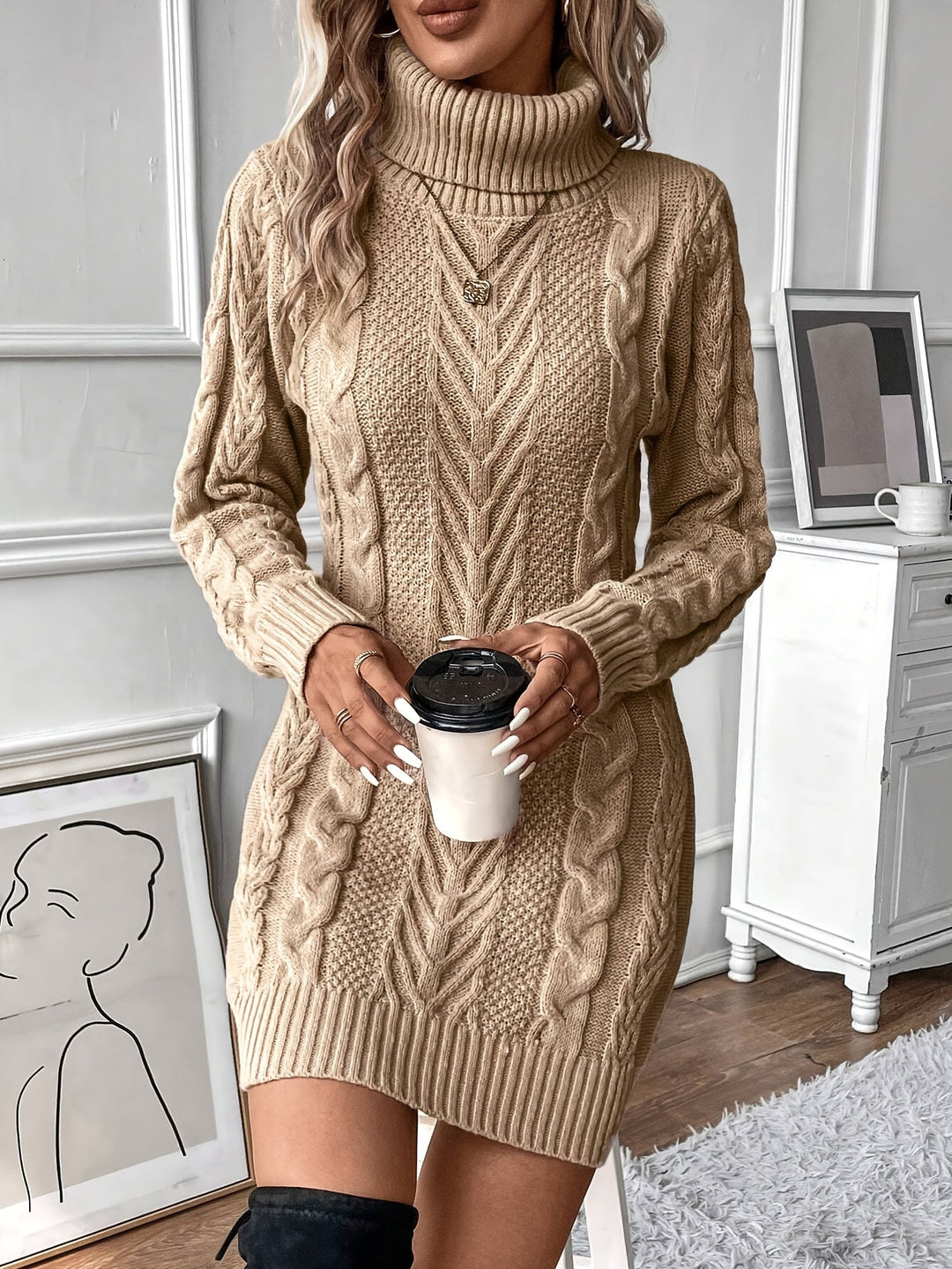 Strickkleid Damen | Rollkragen & Figurbetont 3