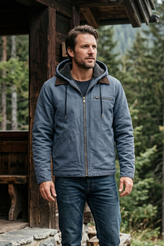 Herren Freizeitjacke Kapuze Reißverschluss Fronttaschen 9