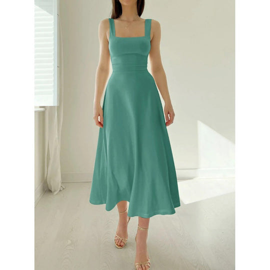A-Linien-Midikleid Damen mit Karree-Ausschnitt - Brianna 10