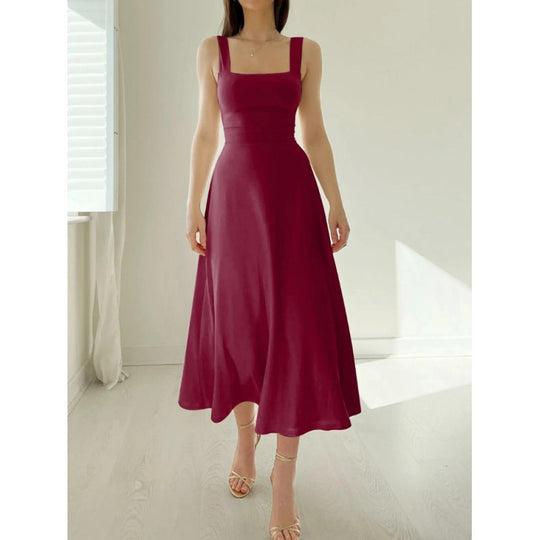 A-Linien-Midikleid Damen mit Karree-Ausschnitt - Brianna 11